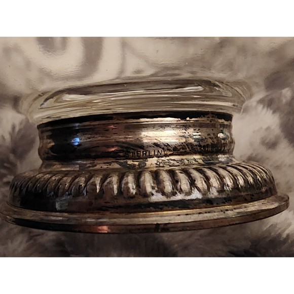 VINTAGE Frank M Whiting Co. Glass & STERLING SILVER Base Creamer Sauce GravyBoat - Picture 4 of 5